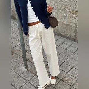 Djerf Avenue Broderie Pants in White